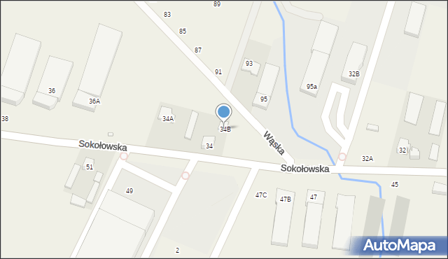 Sokołów, Sokołowska, 34B, mapa Sokołów