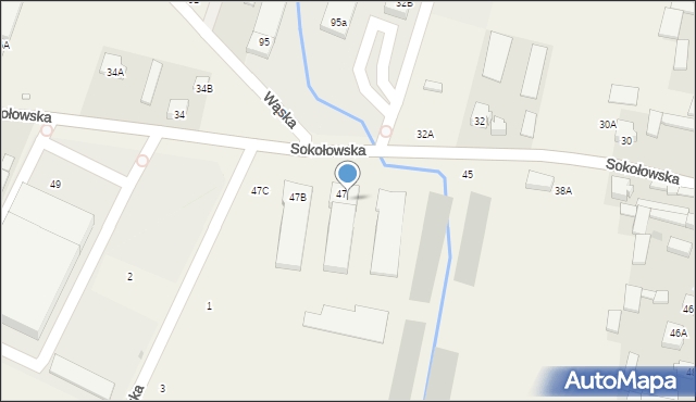 Sokołów, Sokołowska, 47A, mapa Sokołów