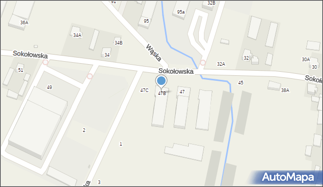 Sokołów, Sokołowska, 47B, mapa Sokołów