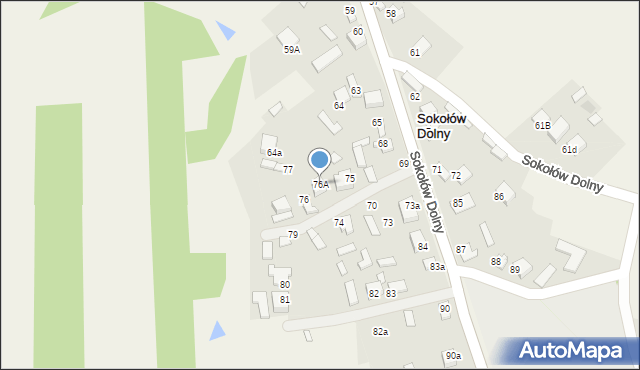 Sokołów Dolny, Sokołów Dolny, 76A, mapa Sokołów Dolny