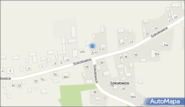 Sokołowice, Sokołowice, 11, mapa Sokołowice