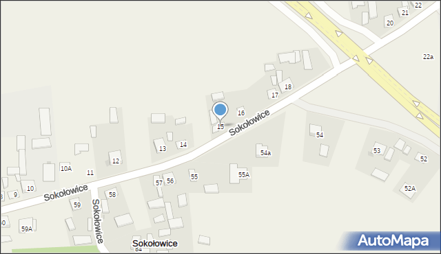 Sokołowice, Sokołowice, 15, mapa Sokołowice