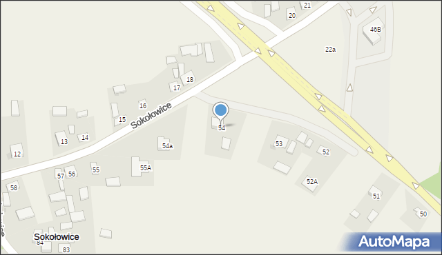 Sokołowice, Sokołowice, 54, mapa Sokołowice