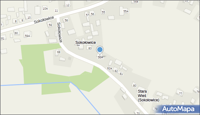 Sokołowice, Sokołowice, 56A, mapa Sokołowice