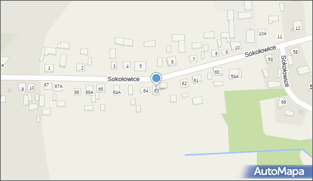 Sokołowice, Sokołowice, 63, mapa Sokołowice