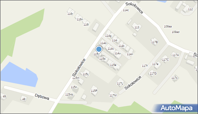 Sokołowice, Sokołowice, 115a, mapa Sokołowice