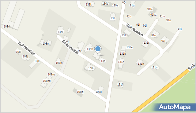 Sokołowice, Sokołowice, 136A, mapa Sokołowice