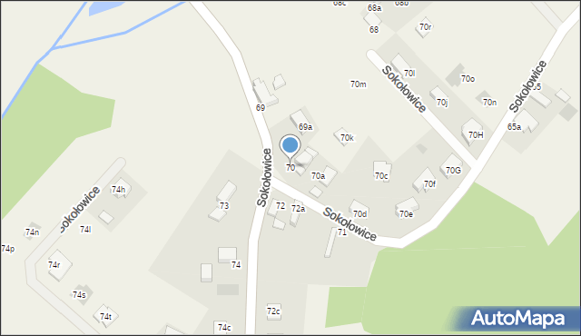 Sokołowice, Sokołowice, 70, mapa Sokołowice
