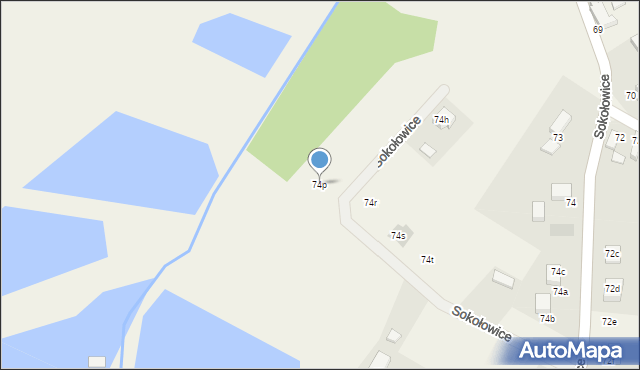 Sokołowice, Sokołowice, 74p, mapa Sokołowice