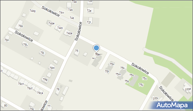 Sokołowice, Sokołowice, 75c, mapa Sokołowice