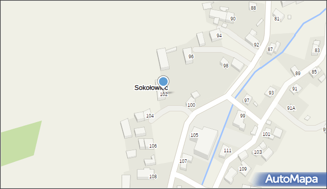 Sokołowiec, Sokołowiec, 102, mapa Sokołowiec