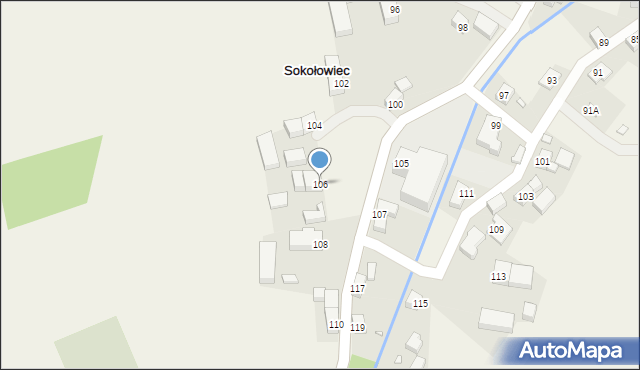 Sokołowiec, Sokołowiec, 106, mapa Sokołowiec