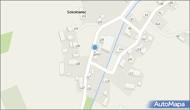 Sokołowiec, Sokołowiec, 107, mapa Sokołowiec