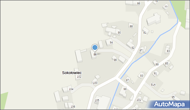 Sokołowiec, Sokołowiec, 96, mapa Sokołowiec