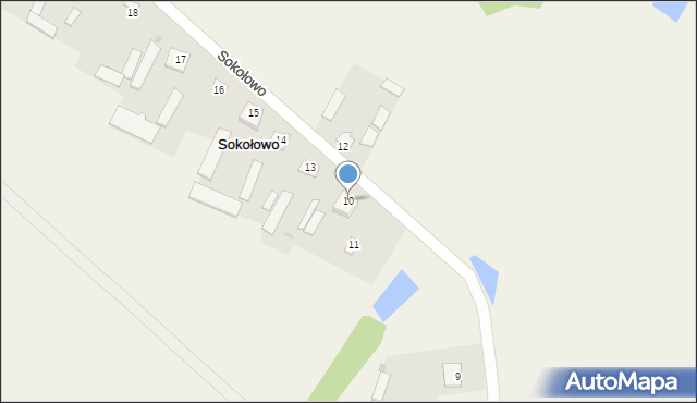 Sokołowo, Sokołowo, 10, mapa Sokołowo