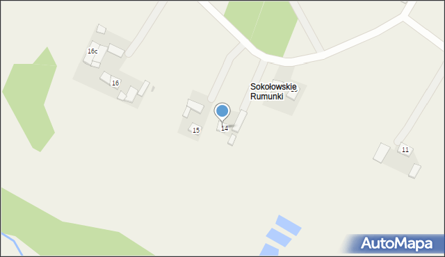 Sokołowskie Rumunki, Sokołowskie Rumunki, 14, mapa Sokołowskie Rumunki