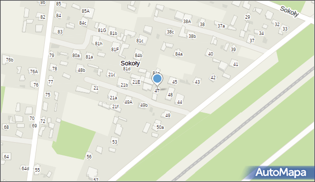 Sokoły, Sokoły, 47, mapa Sokoły