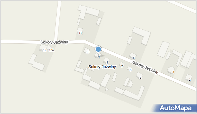 Sokoły-Jaźwiny, Sokoły-Jaźwiny, 9, mapa Sokoły-Jaźwiny