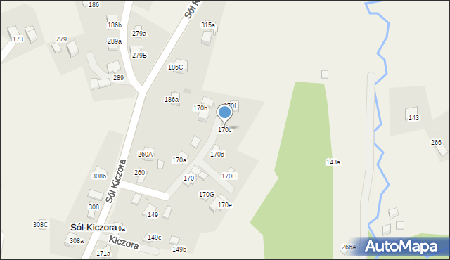 Sól-Kiczora, Sól-Kiczora, 170c, mapa Sól-Kiczora