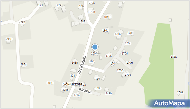 Sól-Kiczora, Sól-Kiczora, 260e, mapa Sól-Kiczora