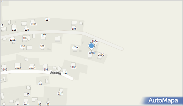 Sonina, Sonina, 105B, mapa Sonina