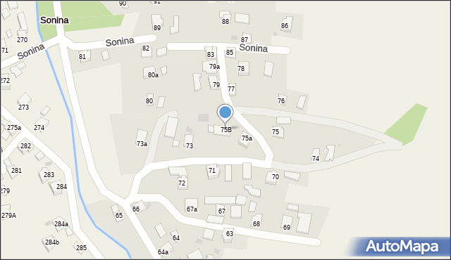 Sonina, Sonina, 75B, mapa Sonina