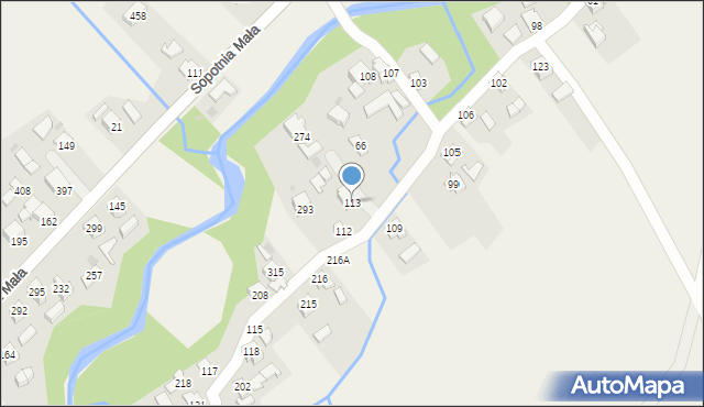 Sopotnia Mała, Sopotnia Mała, 113, mapa Sopotnia Mała