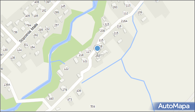 Sopotnia Mała, Sopotnia Mała, 202, mapa Sopotnia Mała