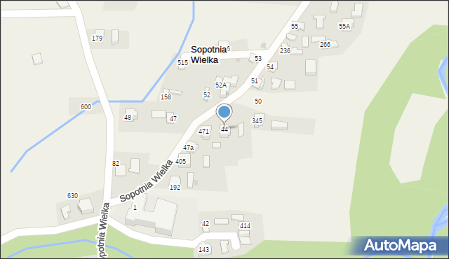 Sopotnia Wielka, Sopotnia Wielka, 44, mapa Sopotnia Wielka