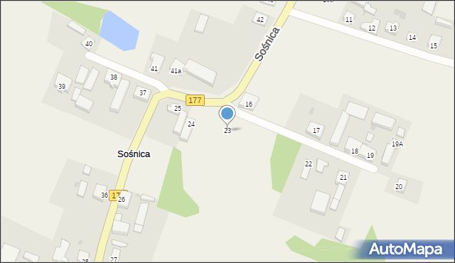 Sośnica, Sośnica, 23, mapa Sośnica