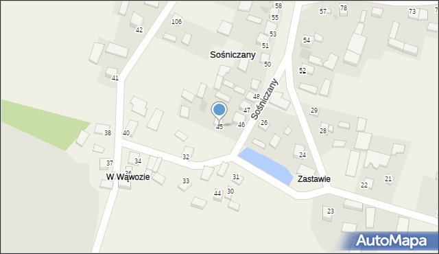 Sośniczany, Sośniczany, 45, mapa Sośniczany