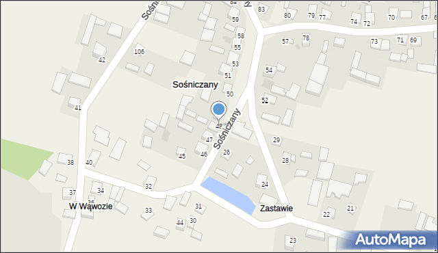 Sośniczany, Sośniczany, 48, mapa Sośniczany