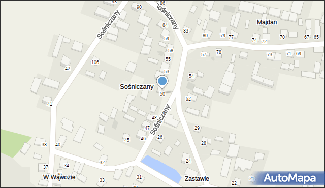 Sośniczany, Sośniczany, 50, mapa Sośniczany