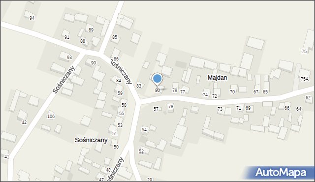 Sośniczany, Sośniczany, 80, mapa Sośniczany