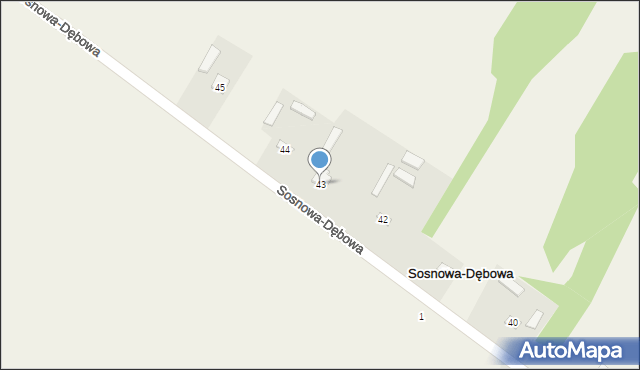 Sosnowa-Dębowa, Sosnowa-Dębowa, 43, mapa Sosnowa-Dębowa