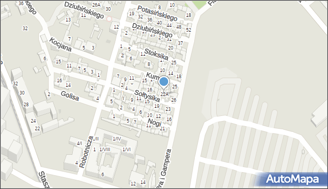 Sosnowiec, Sołtysika Antoniego, 22A, mapa Sosnowca