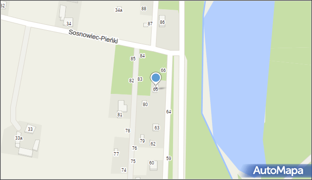 Sosnowiec, Sosnowiec-Pieńki, 65, mapa Sosnowca