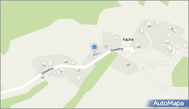 Sowliny, Sowliny, 284, mapa Sowliny