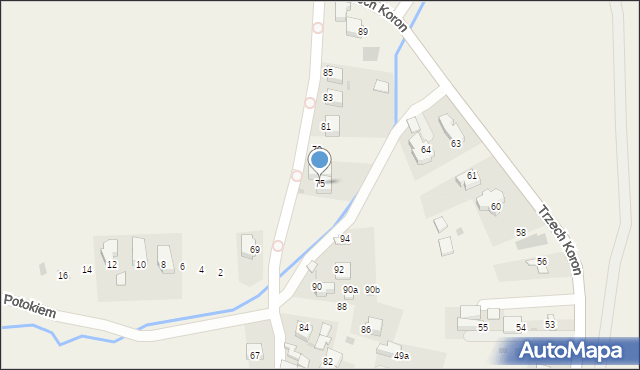 Sromowce Niżne, Sobczańska, 75, mapa Sromowce Niżne