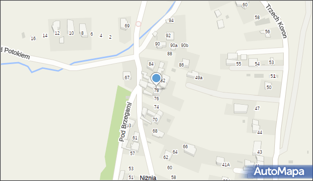 Sromowce Niżne, Sobczańska, 78, mapa Sromowce Niżne