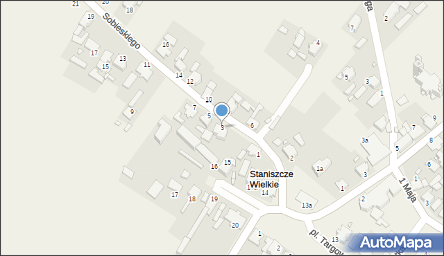 Staniszcze Wielkie, Sobieskiego, 3, mapa Staniszcze Wielkie