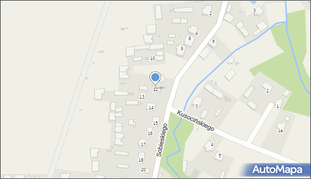 Stary Dzików, Sobieskiego, 12, mapa Stary Dzików