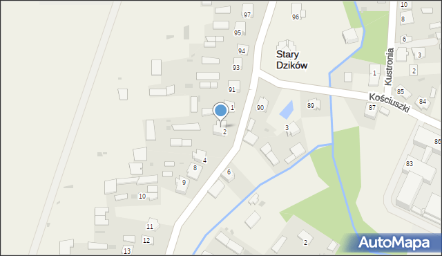 Stary Dzików, Sobieskiego, 2a, mapa Stary Dzików