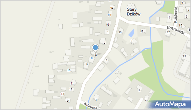 Stary Dzików, Sobieskiego, 4, mapa Stary Dzików