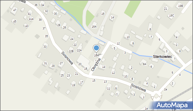 Sterkowiec, Sosnowa, 16A, mapa Sterkowiec