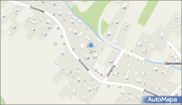 Sterkowiec, Sosnowa, 22, mapa Sterkowiec