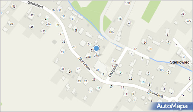 Sterkowiec, Sosnowa, 22A, mapa Sterkowiec