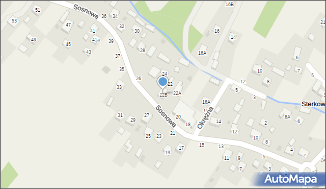 Sterkowiec, Sosnowa, 22B, mapa Sterkowiec