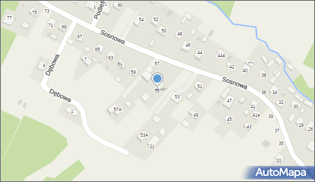 Sterkowiec, Sosnowa, 55, mapa Sterkowiec