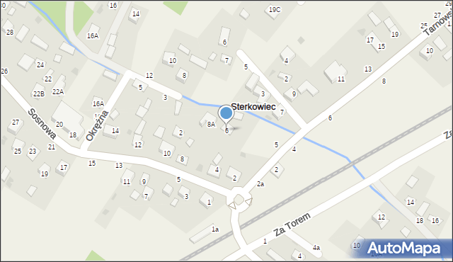 Sterkowiec, Sosnowa, 6, mapa Sterkowiec